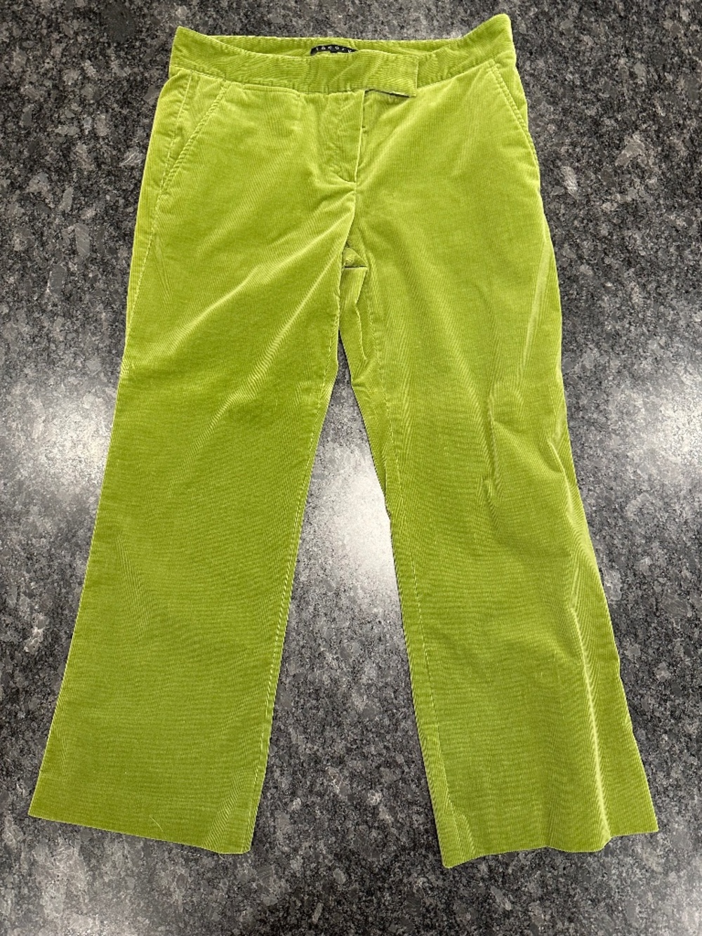 Theory Green Cropped Corduroy Pants - Women size 10  (pants only)